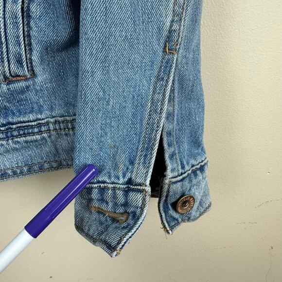 Old Navy Distressed Denim Jacket Womens L Classic Jean Washed Layer Rodeo Boho - Picture 6 of 9